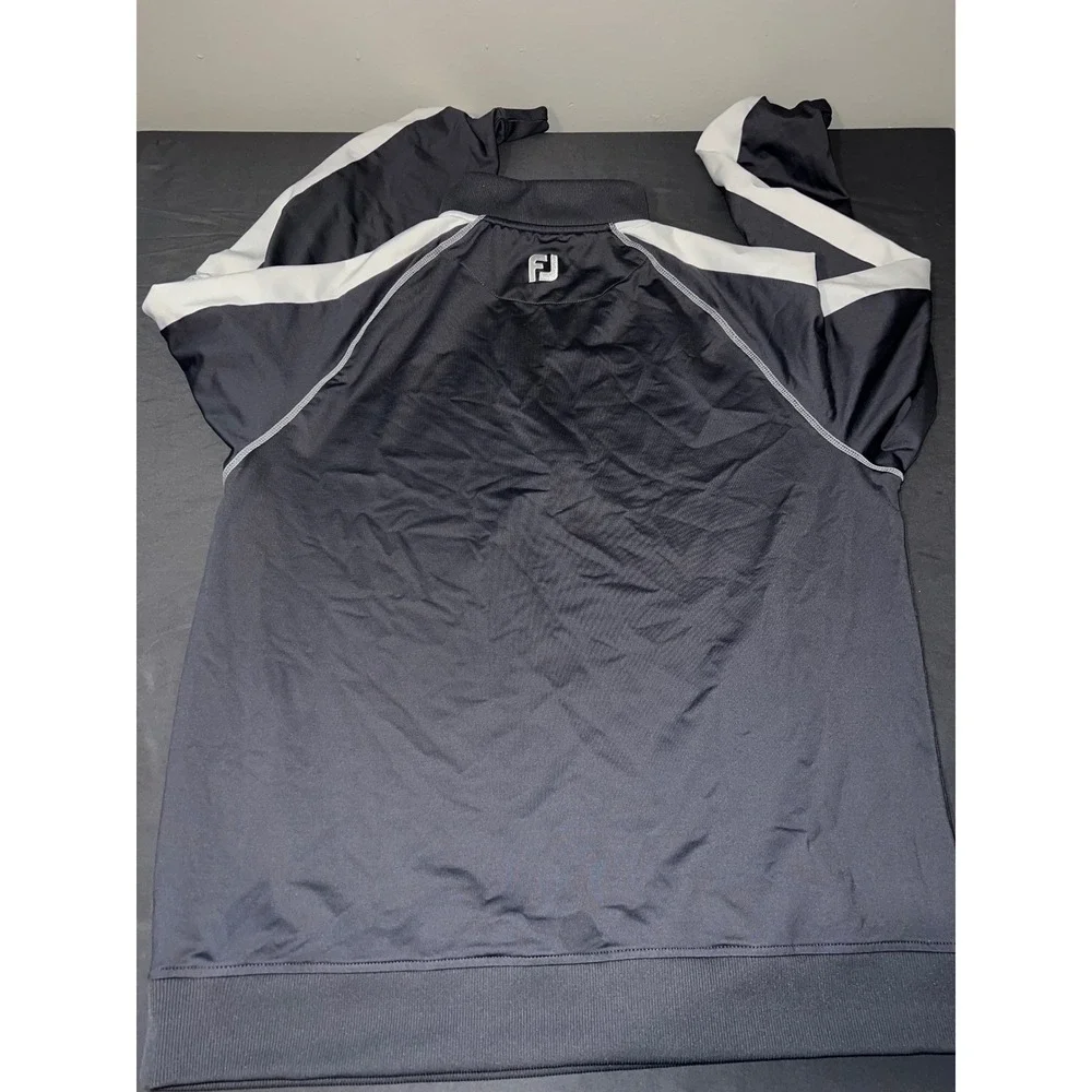 FootJoy Mens Quarter Zip Pullover Charcoal Gray White Bailey Ranch Logo Large